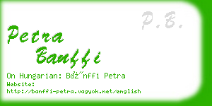 petra banffi business card